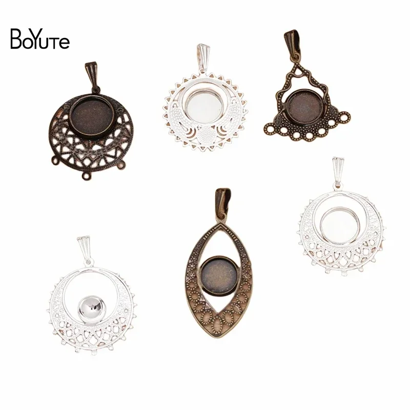 BoYuTe Custom Made (200 Pieces/Lot) Fit 8-10-12MM Cabochon Pendant Blank Tray Base Diy Handmade Jewelry Materials