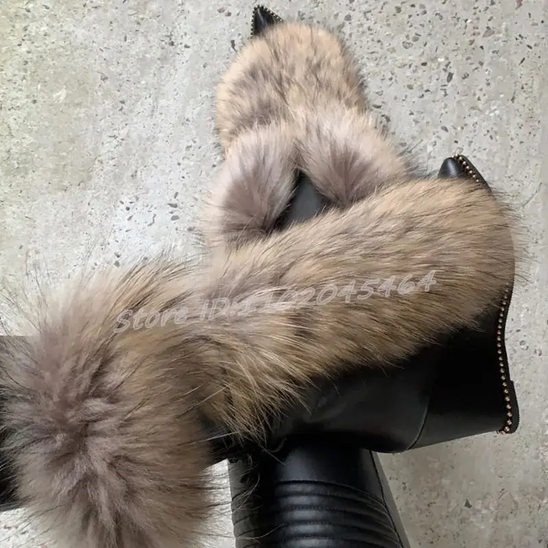 Bondarenko Leather Wedge Boots Black/Nude 4