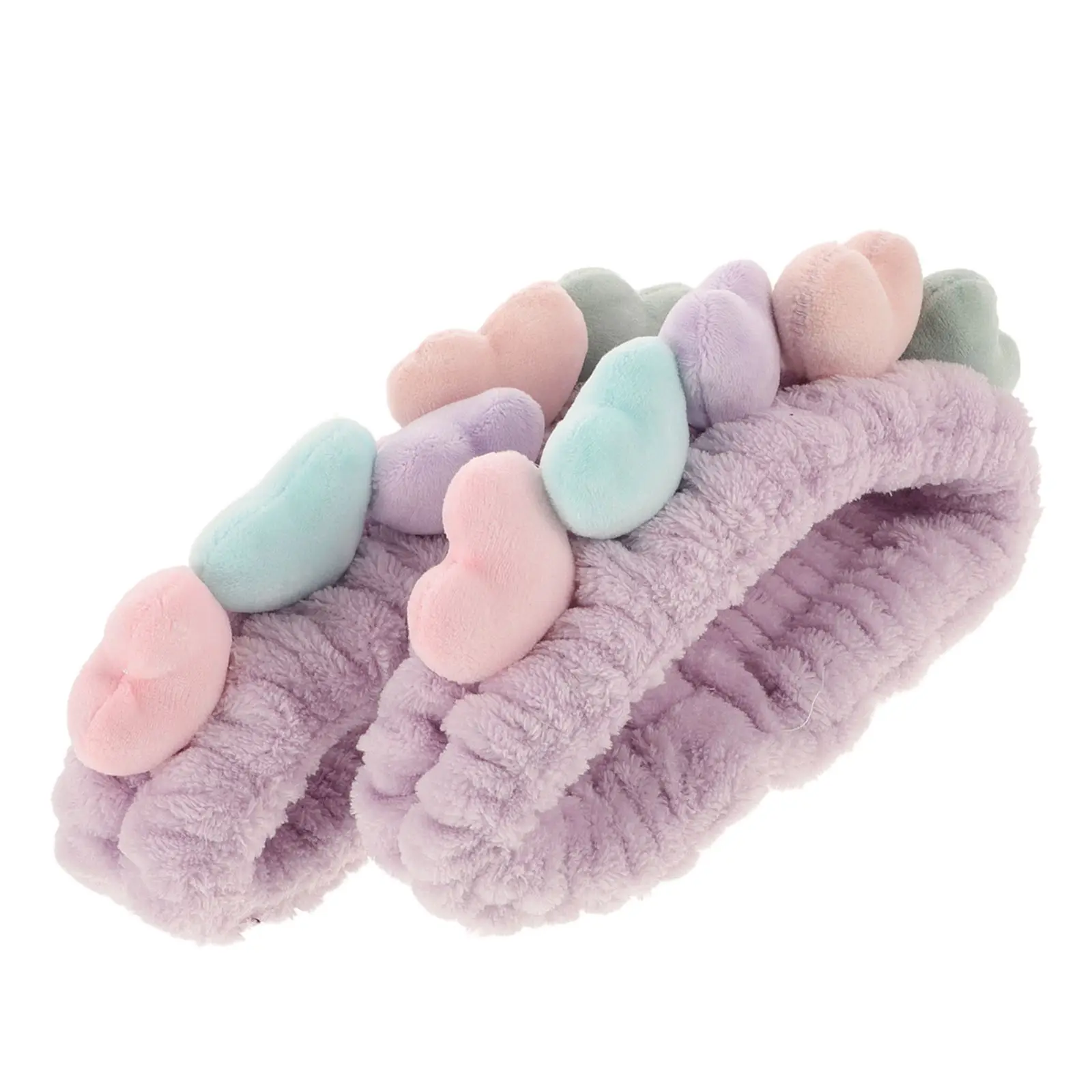 

2pcs Hair Bands for Makeup Spa Facial Wrap Skin Care Heart Bath Washing Adjustable Elastic Design Travel Daily Use