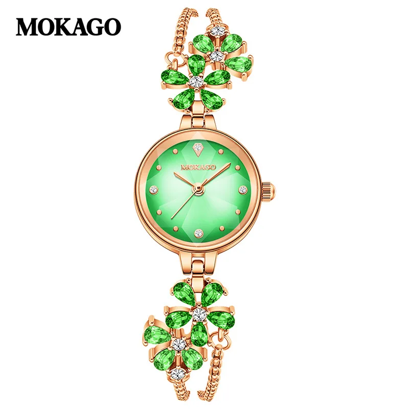 

Women's Elegant Flower Bracelet Quartz Watch Waterproof Gradient Dial Light Luxury High-Value Fashion Ladies Wristwatch Montres