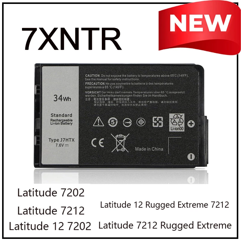 

7XNTR J7HTX12 Replacement Li-ion Laptop Battery for Dell Latitude12 7212 Rugged Extreme7212 7202 7220 E7202 72128 Fast Charge