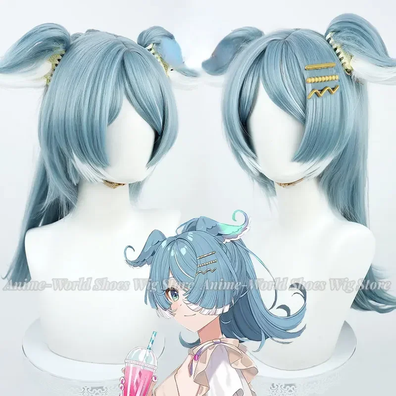 vtuber-エリラ・ペンドラ-コスプレウィッグ-耳付き-65cm-ロングカーリーブルーヘア-2022-nijisanji-lazulight-バーチャルアイドル-youtuber-グラゴン-ヘッドウェア