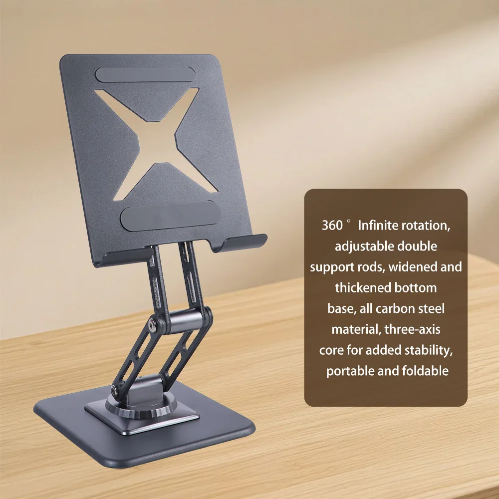 Rotatable Foldable Tablet Stand Adjustable Multi Angle Tablet Foldable Holder Anti Slip Metal Frame Tablet Phone Bracket