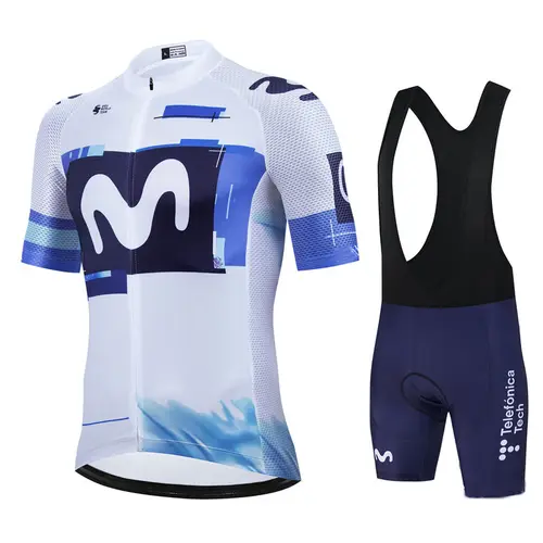 Imagen 1 del producto Movistar Pro Team-Camiseta de Ciclismo de verano para hombre, conjunto de Ropa transpirable para bicicleta de montaña, Maillot de montaña