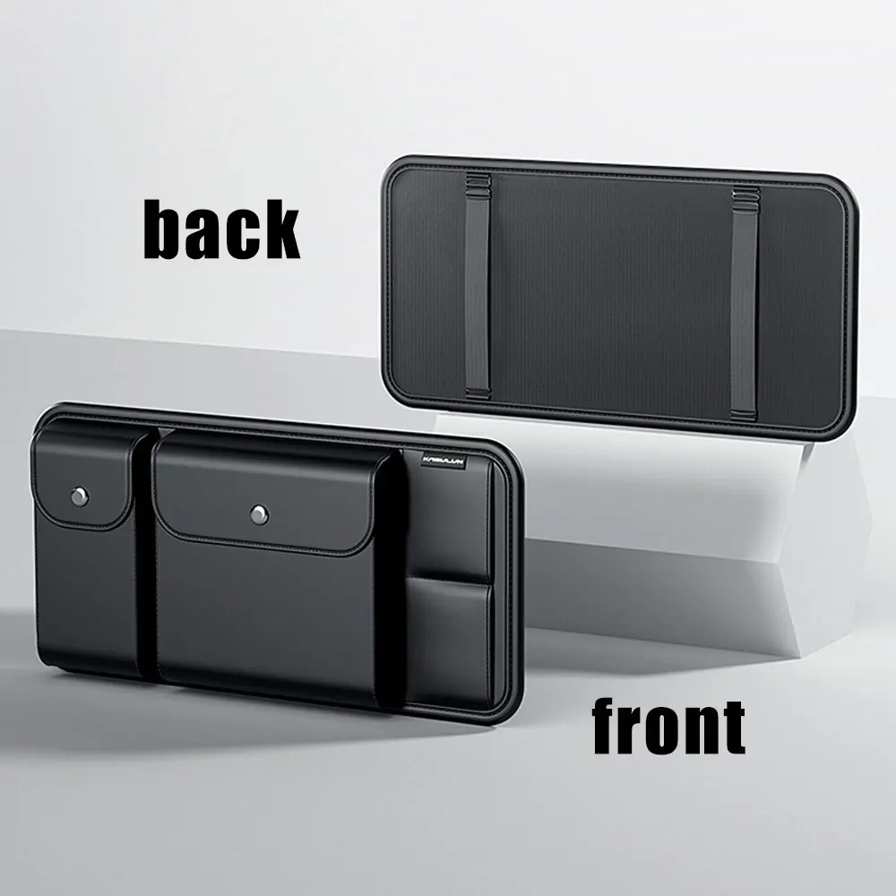 

1pc Auto Accessories Car Multi-Pocket Sun Visor Glasses Ticket Card Organizer Visor Panel High-capacity PU Leather Storage Bag