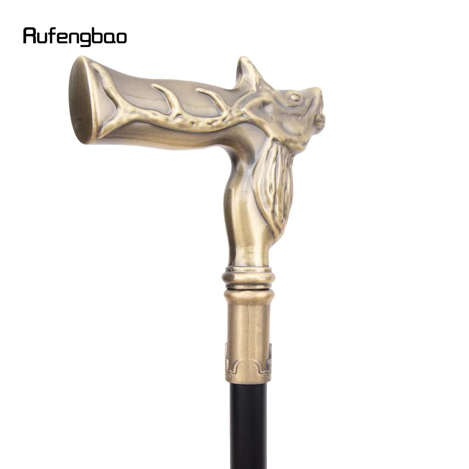 ทองแดงกวางเดิน Cane แฟชั่นตกแต่งเดิน Stick สุภาพบุรุษ Elegant คอสเพลย์ Cane KNOB Crosier 92 ซม