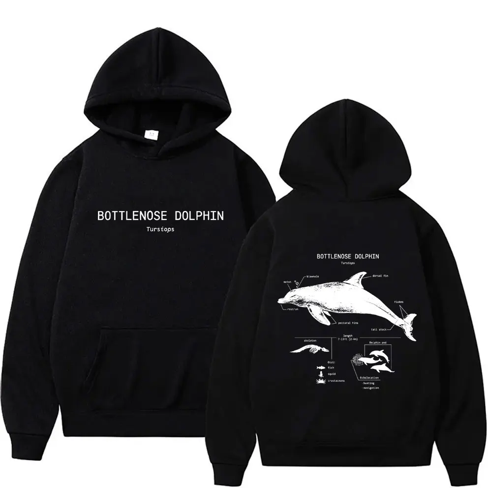 Funny Bottlenose Dolphin Anatomy Graphic Hoodie Men Women Casual Oversized Hooded Sportswear Men's Vintage Hoodies Streetwear