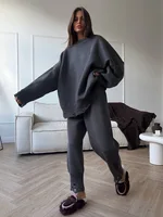 Wolfeel Autumn Winter Women's New Turtleneck Knit Sweater Skinny Knit Pants Set Soft Oversized Ripped Hem Fashion Pullover - Image 5