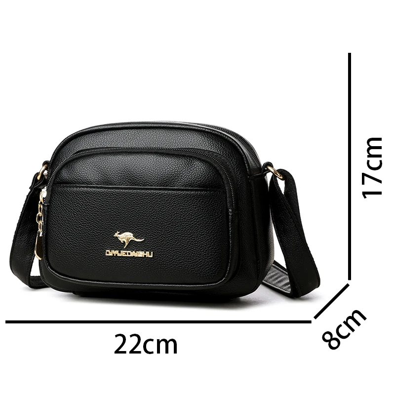 

High Quality Soft Leather Purse Fashion Women Shoulder Messenger Bag Multi-pocket Wear-resistant Bag Luxury Ladies Handbag 20255