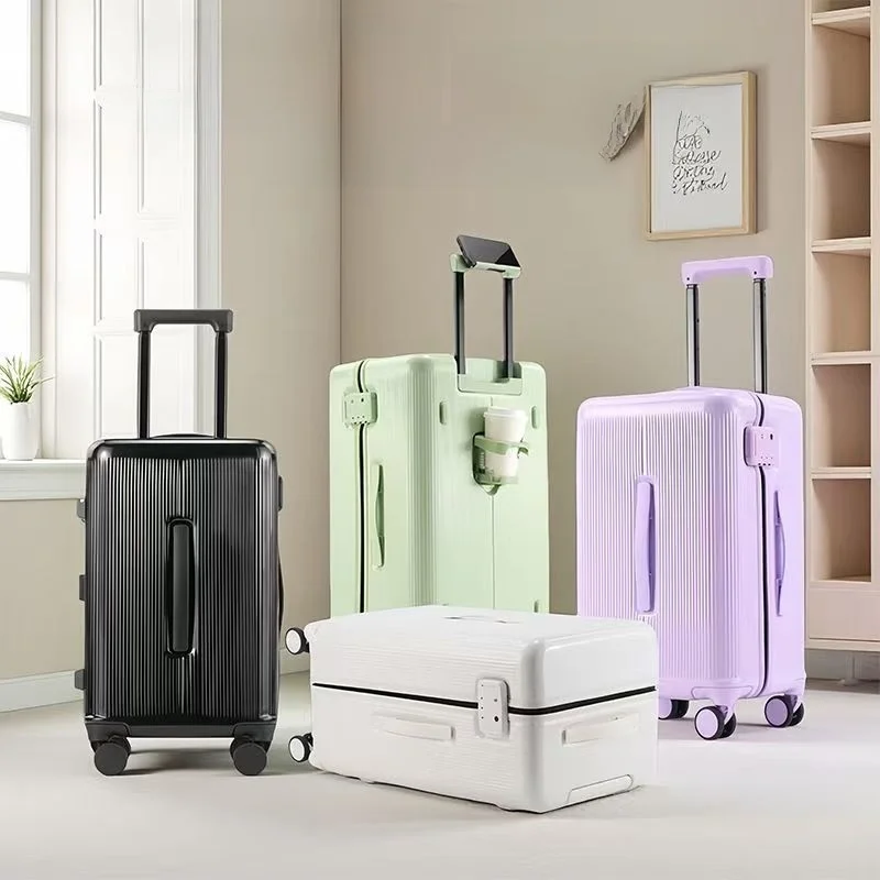 

2025 New Large Capaci Aluminum Frame Suitcase Women's Multi-Function Pull Rod Travel Bag Casual Travel Pure Color TSA Passw...