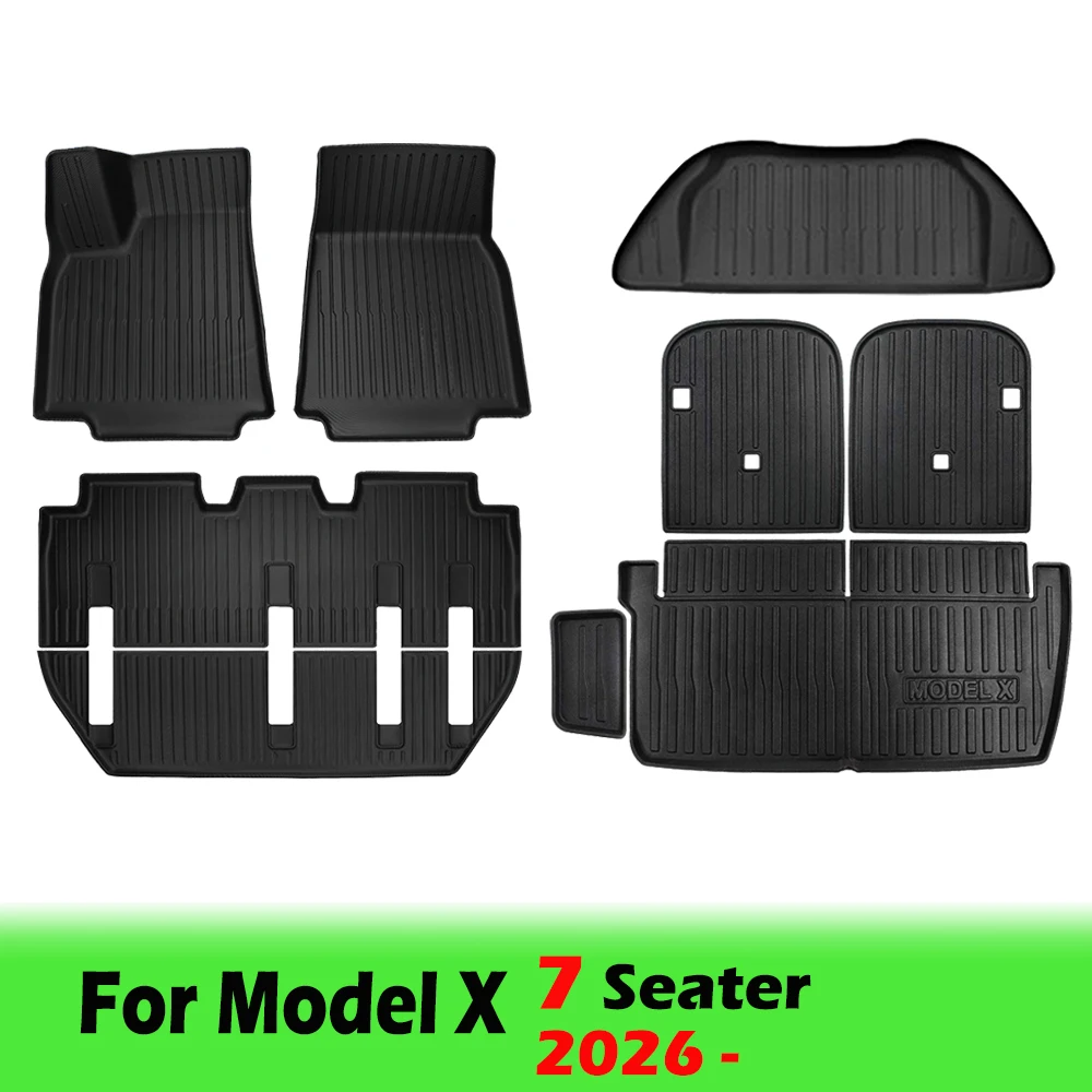 BEVO Vloermatten voor Tesla Model X 5 6 7-zits 2024 2023-2016 All Weather Waterdichte Cargo Frunk kofferbak Matten Liners Accessoires