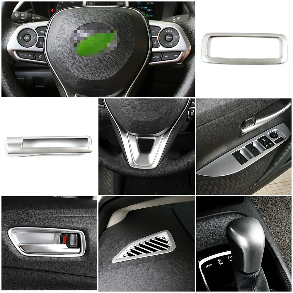 For Toyota Corolla 2019 2024 Auto Interior Central Console Accessories Modify Protectors Molding Trim ABS Matte Silver Sticker