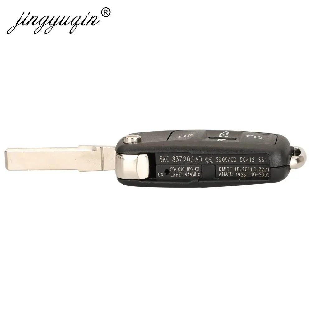 jingyuqin 7N0837202K /F/AE Remote key 315/434Mhz For VW Sharan Multivan Caravelle Transporter ID48 NON-KEYLESSGO 5K0 837 202 AD