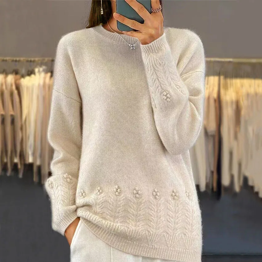 Womens Sweater O-neck Autumn Winter BasicPullover Warm Casual Pulls Jumpers Korean FashionSpring Knitwear Bottoming Shirt