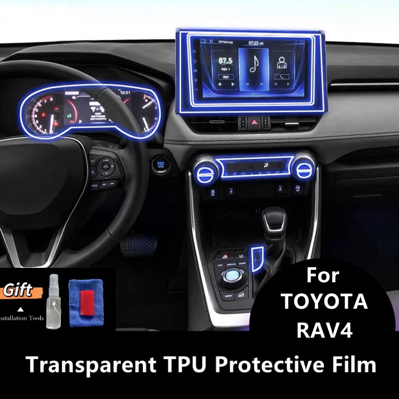 

For TOYOTA RAV4 20-21 Car Interior Center Console Transparent TPU Protective Film Anti-scratch Repair Film Accessories Refit