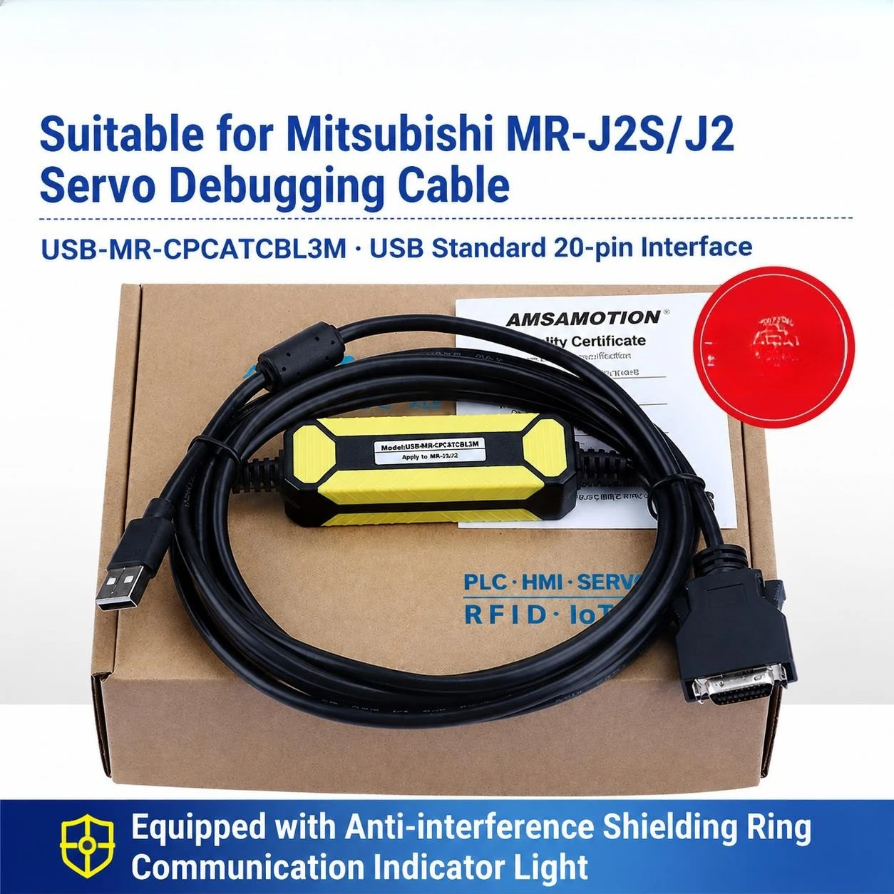USB MR CPC AT CBL 3M Debugging Download Cable For Mitsubishi MR J2S J2 Servo Drive Data Communication CP Connector Wire