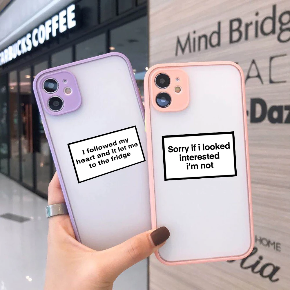 Funny Letter Sorry If I Looked Interested Phone Case for IPhone 15 Pro Max 11 12 13 XS XR SE2 7 8 14Plus Matte Cover Clear Coque