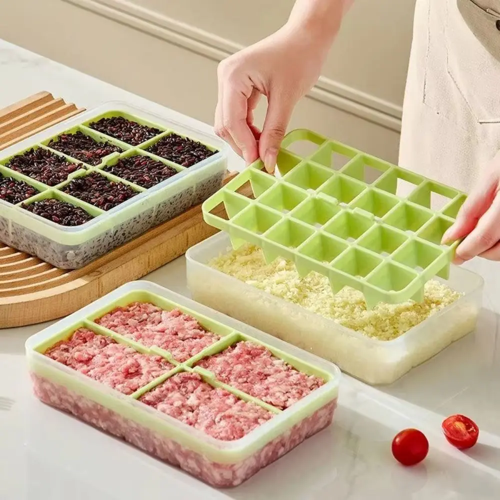 4/8/24 Grids Food Storage Box Food-grade Meat Rice Sub Packing Partitioned Storage Box Non-stick Reusable Ice Cube Molds