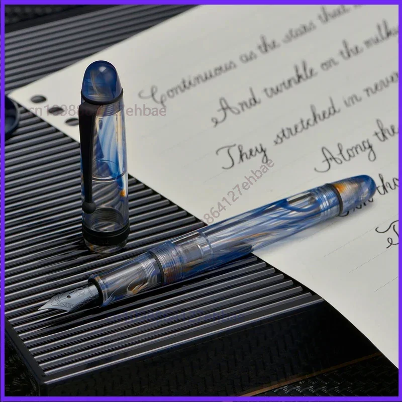 For Asvine V126 Fountain Pen with Vacuum Filling EF/F/M Nib Beautiful Transparent Brown/Blue/White Acrylic Writing Gift