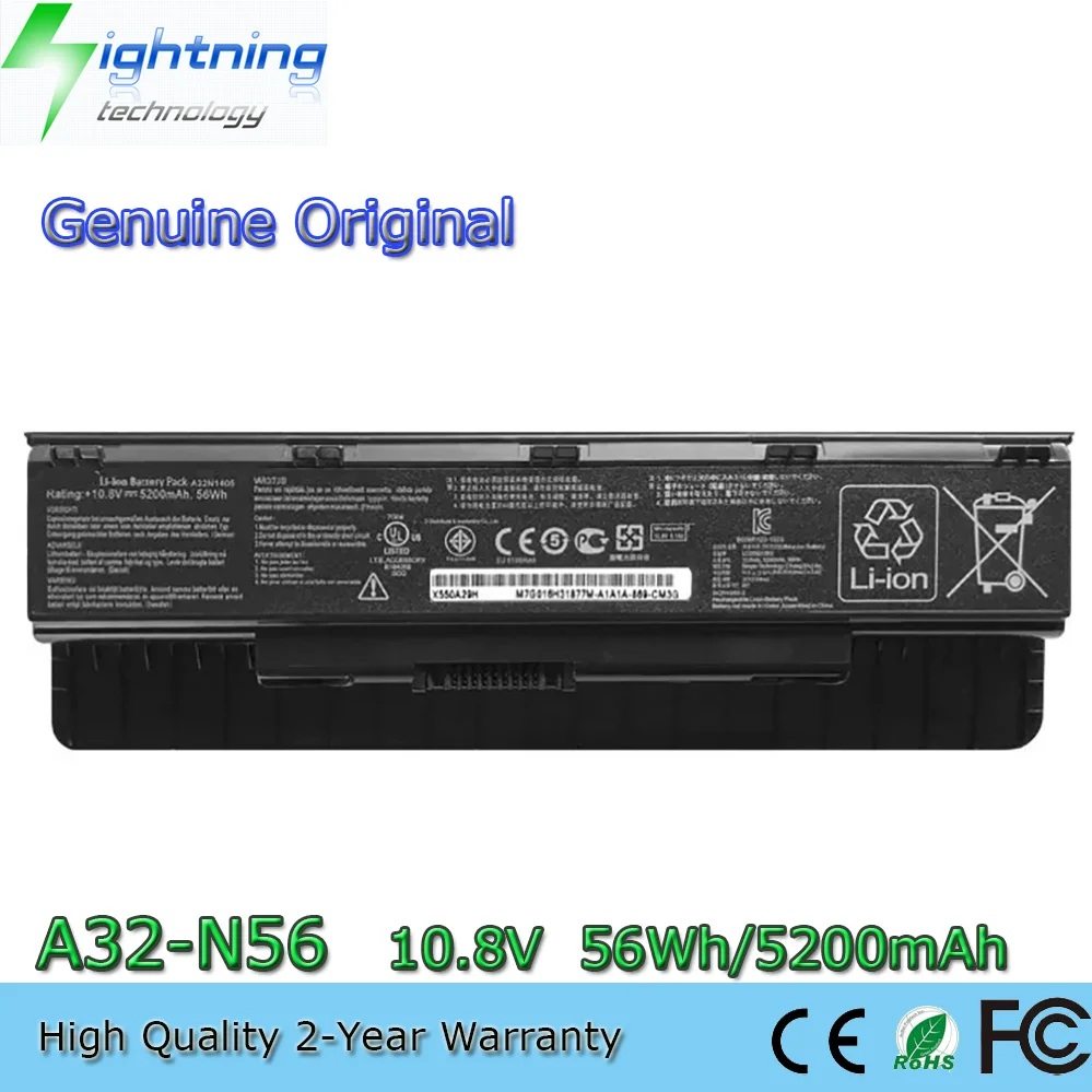 Original A32-N56 Laptop Battery For ASUS N46 N46V N46VJ N46VM N46VZ N56 N56V A31-N56
