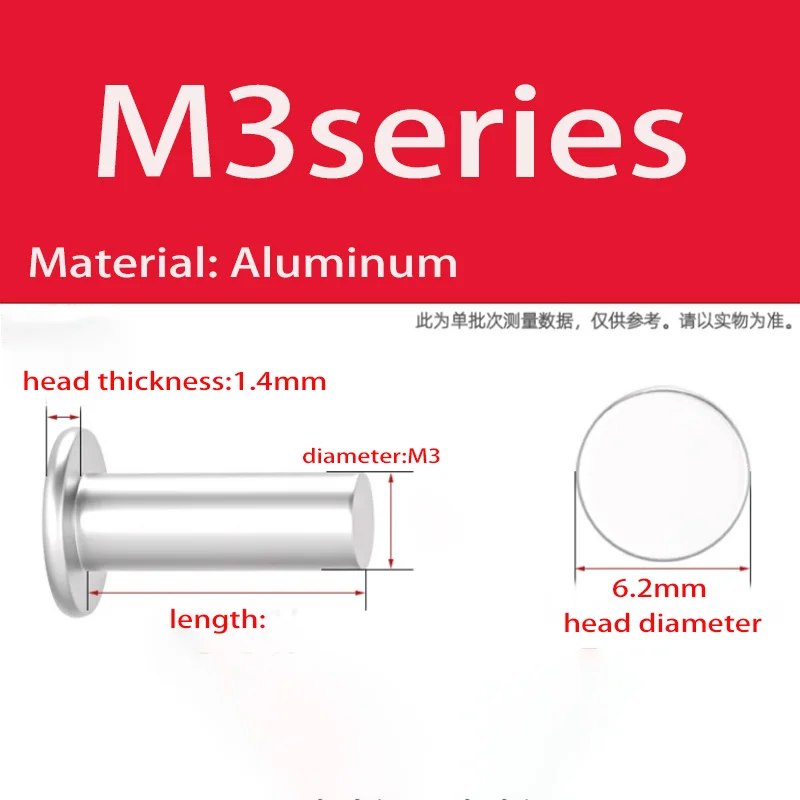 

GB109 Aluminum Flat Thin Round Head Solid Rivet Hand Percussion Punch Self-plugging Fixed Rivets M2 M2.5 M3 M4 M5 M6 M8