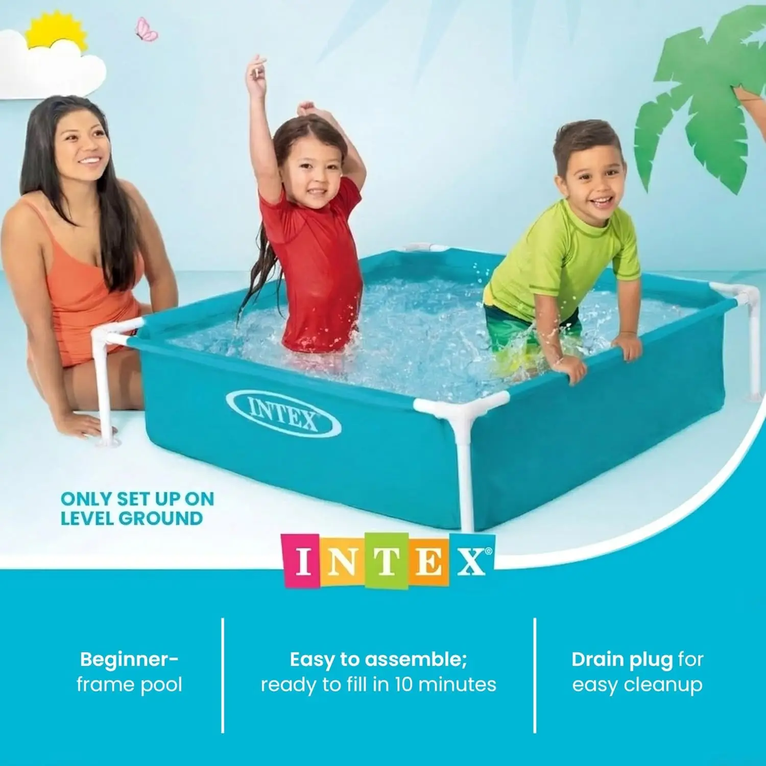 4 Foot x 12 Inch Miniature Durable Vinyl Outdoor Above Ground Frame Kiddie Swimming and Teaching Baby Pool, Blue view 4