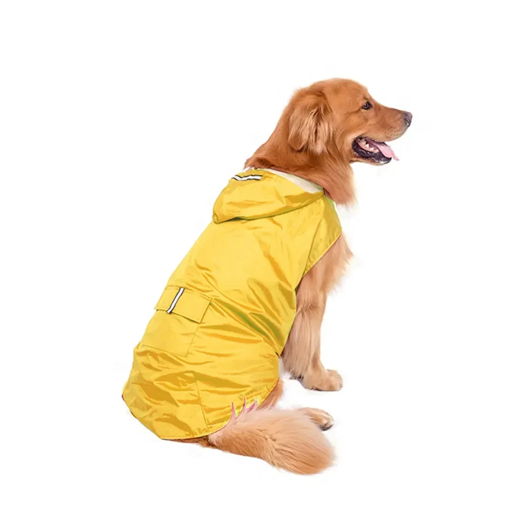 Impermeável Dog Raincoat com listra reflexiva, Hoodie Jacket, Poncho de chuva, Pet Rainwear, Outdoor Dog Supplies