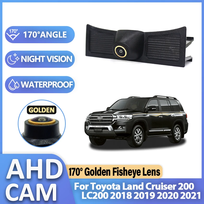 

Golden Lens Car Front View Parking Night Vision Waterproof Logo Camera For Toyota Land Cruiser 200 LC200 2018 2019 2020 2021