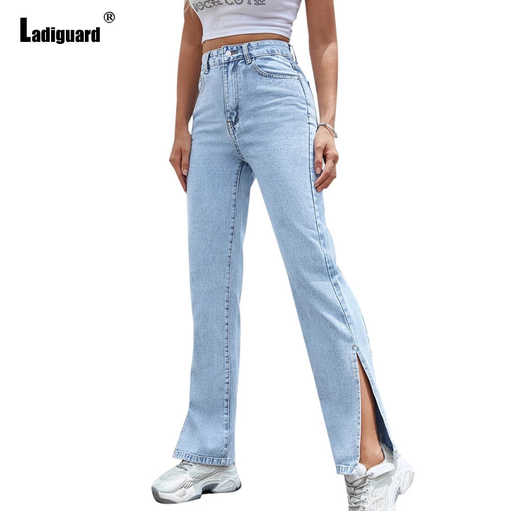 

Sexy Hole Ripped Denim Pants Women's Stand Pocket Jeans Straight Leg Trouser High Cut Vintage Jeans Pants Vaqueros Mujer 2023