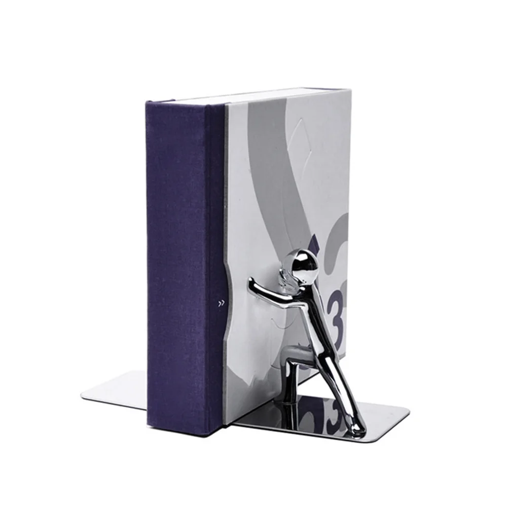 Bookends Book Decorative Desktop shelves Stopper Bookshelf Ends Decor Metal Desktop Cable Extension Headphone Books Stand Holder