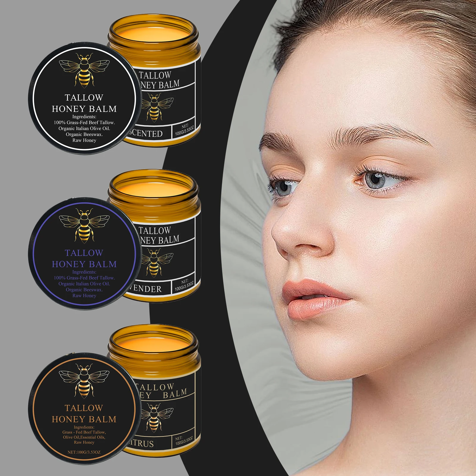 Tallow Honey Cream Glow Hydrating Skin Soft Bleaching Improve Dullness Enhance Elasticity Firming Face Body Whitening Non-greasy