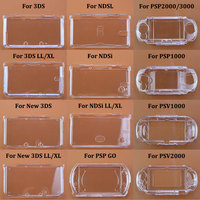 1pcs Plastic Clear Crystal Hard Shell Case Cover For 3DS New 3DS XL LL For NDS Lite NDSL NDSi XL LL For GBA SP PSP PSV 1000 2000