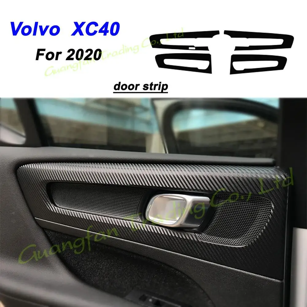 For Volvo XC40 2020-2021 Interior Central Control Panel Door Handle 3D 5D Carbon Fiber Stickers Decals Car styling Accessorie