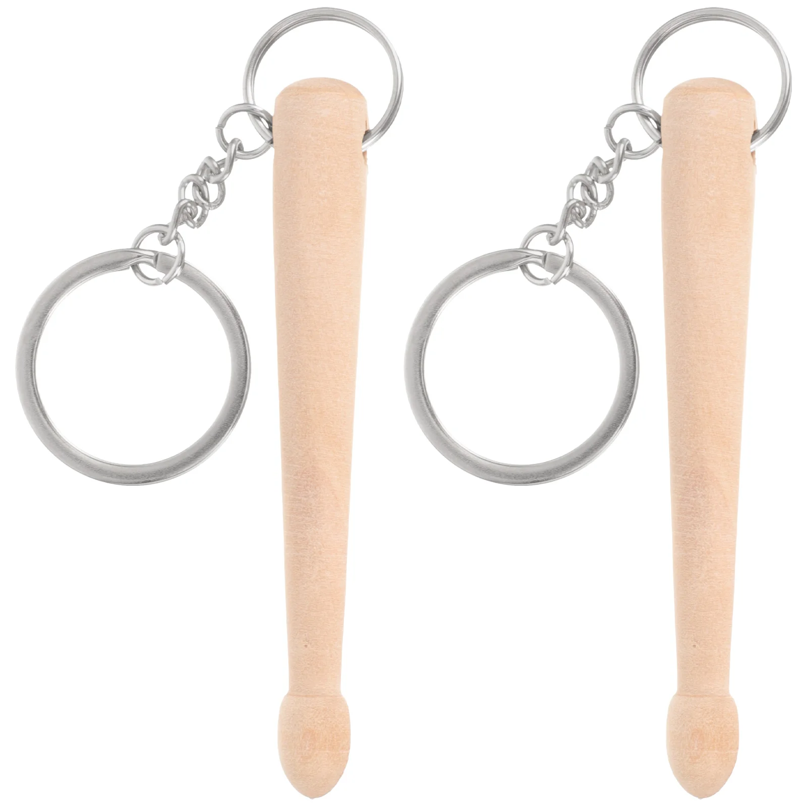 2 Pcs Drumstick Keychain Percussion Ring Pendant Musical Instruments Rings Ornaments Wallet