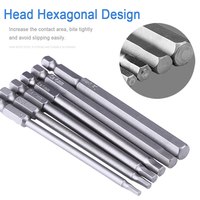 100mm 8pcs Hex Head Allen Wrench Drill Bits Set SAE Metric Allen Electric Hexagonal Bit Screwdriver Socket Bit Power Tool Parts