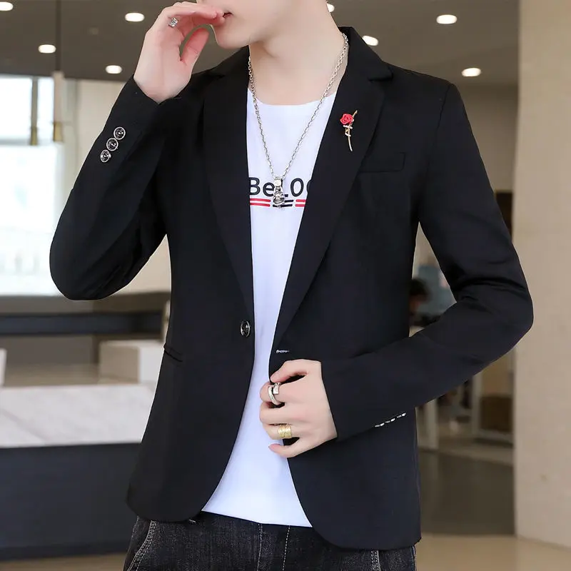 Pink Male Blazer Slim Fit Thin Luxury Men's Suit Jackets Designer Fashion 2024 Spring Clothes Coat Elegant Simple Breasted New