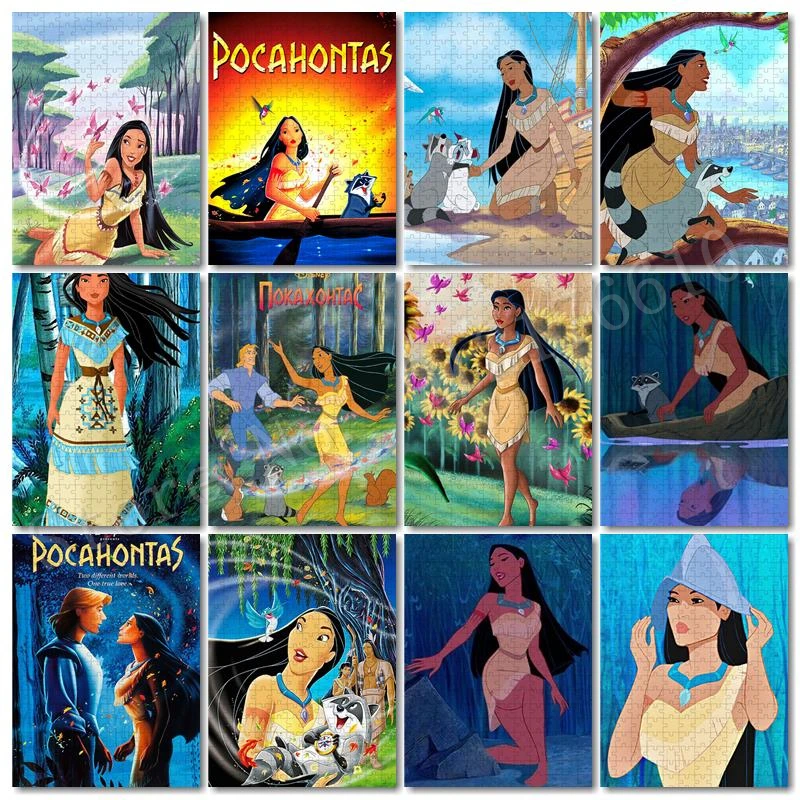 Pocahontas Disney Princess Jigsaw puzzle regalo moderno fatto a mano 300/500/1000 pezzi puzzle per adulti gioco educativo giocattoli Kit