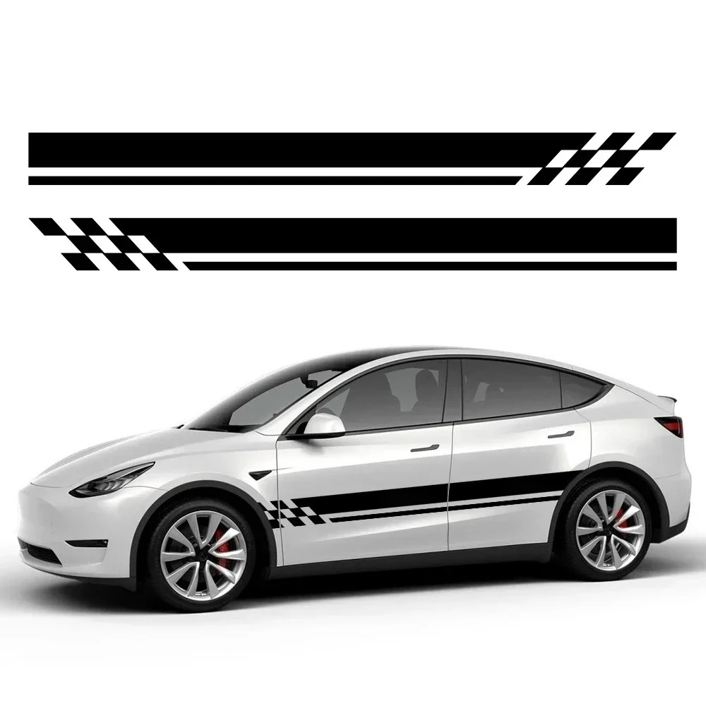 

2 шт. наклеек на боковые двери автомобиля для Tesla Model Y, виниловые наклейки из ПВХ, водонепроницаемые, для стайлинга кузова, декоративные наклейки для самостоятельного оформления, аксессуары