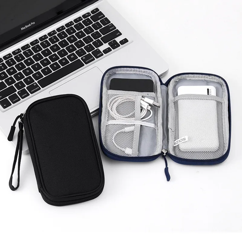 Travel Data Cable Packing Cube Charger Phone Hard Drive USB Flash Drive Storage Pouch Multifunctional Waterproof Organizer Bag