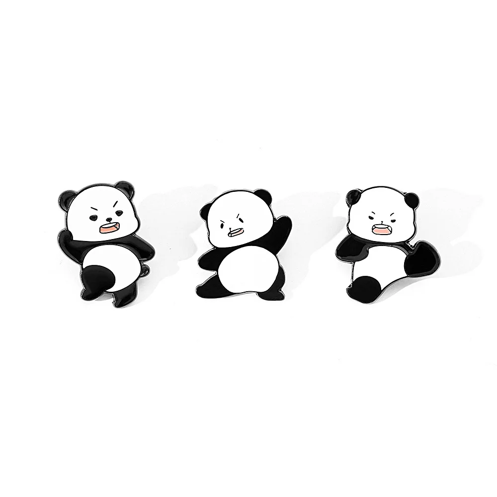 

1 Set Cute Cartoon Creative Little Panda Metal Badge Kung Fu Panda Alloy Drip Oil Brooch Accessory Pin Decoration Y2k Fashion