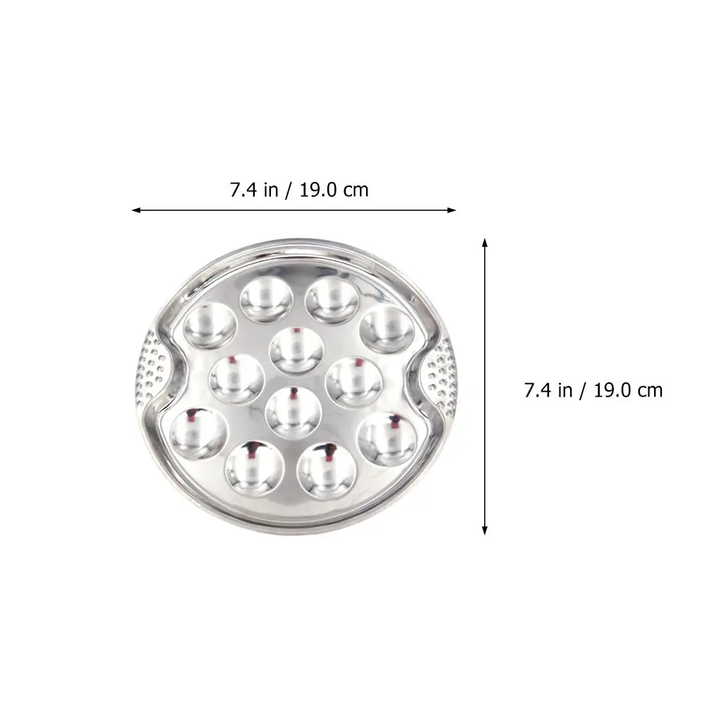2Pcs Escargot Serving Plate Stainless Steel 12 Hole Baking Tray Non-Rust Easy Cleaning Bbq Cooking Dish Escargot Plate