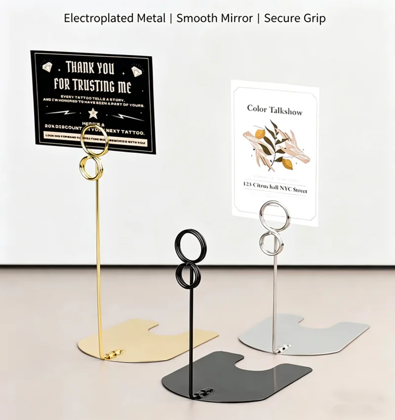 20 Pieces Supermarket Metal Sign Holder Stand Paper Card Clip Stainless Cake Bread Products Price Label Card Tags POP Clip