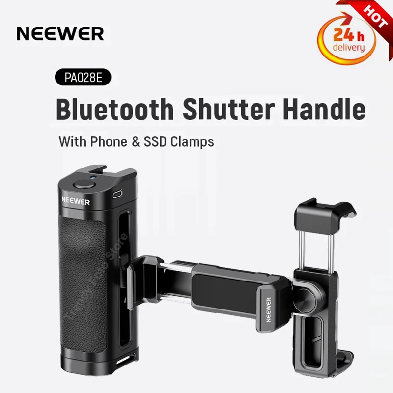 

NEEWER PA028E Bluetooth-Compatible Side Handle with Phone Holder & SSD Holder with 360 degree Rotatable Clamps