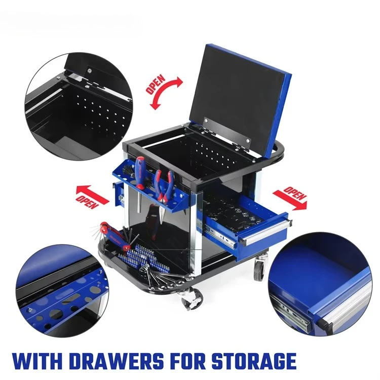 #￥forHeavy duty workshop creeper seat with drawers garage stool