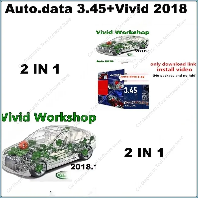 Último escáner OBD2 Autodata 3.45 con datos de diagramas de cableado + datos de taller Vivid 2018 del software Atris-Stakis Tech