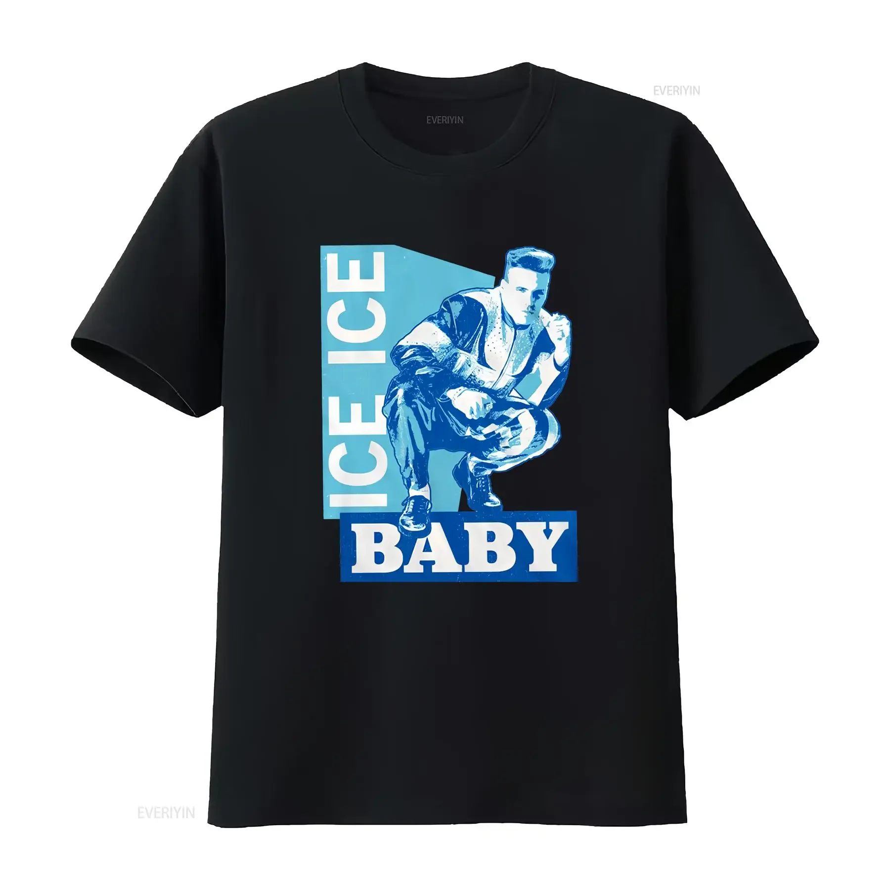 Vanilla Ice Baby Mens T Shirt Cold Blue Rap Hip Hop Single vintage Washed streetwear Comfortable graphic Stylish Casual