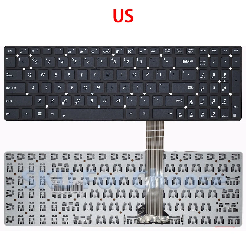 US New Replace Keyboard For ASUS K55V K55 K55A K55VD K55VJ K55VM K55VS A55 A55V A55XI A55DE A55DR R500v R700V