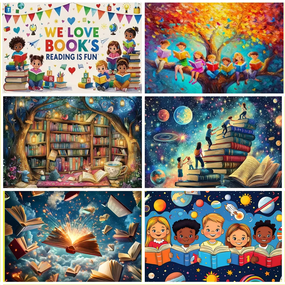 

Fairy Tale Theme Book Nursery Decor Kids Reading Room Decoration Student Birthday Party Background Photography Props Supplies