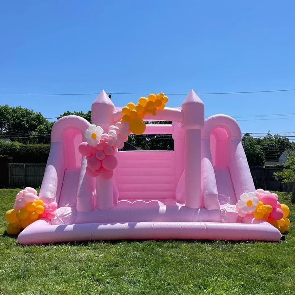 Commercial  PVC Bouncy  Mini Toddler White Bounce House Inflatable Wedding Bouncer Castle with Ball Pool Slide Pit for Rental