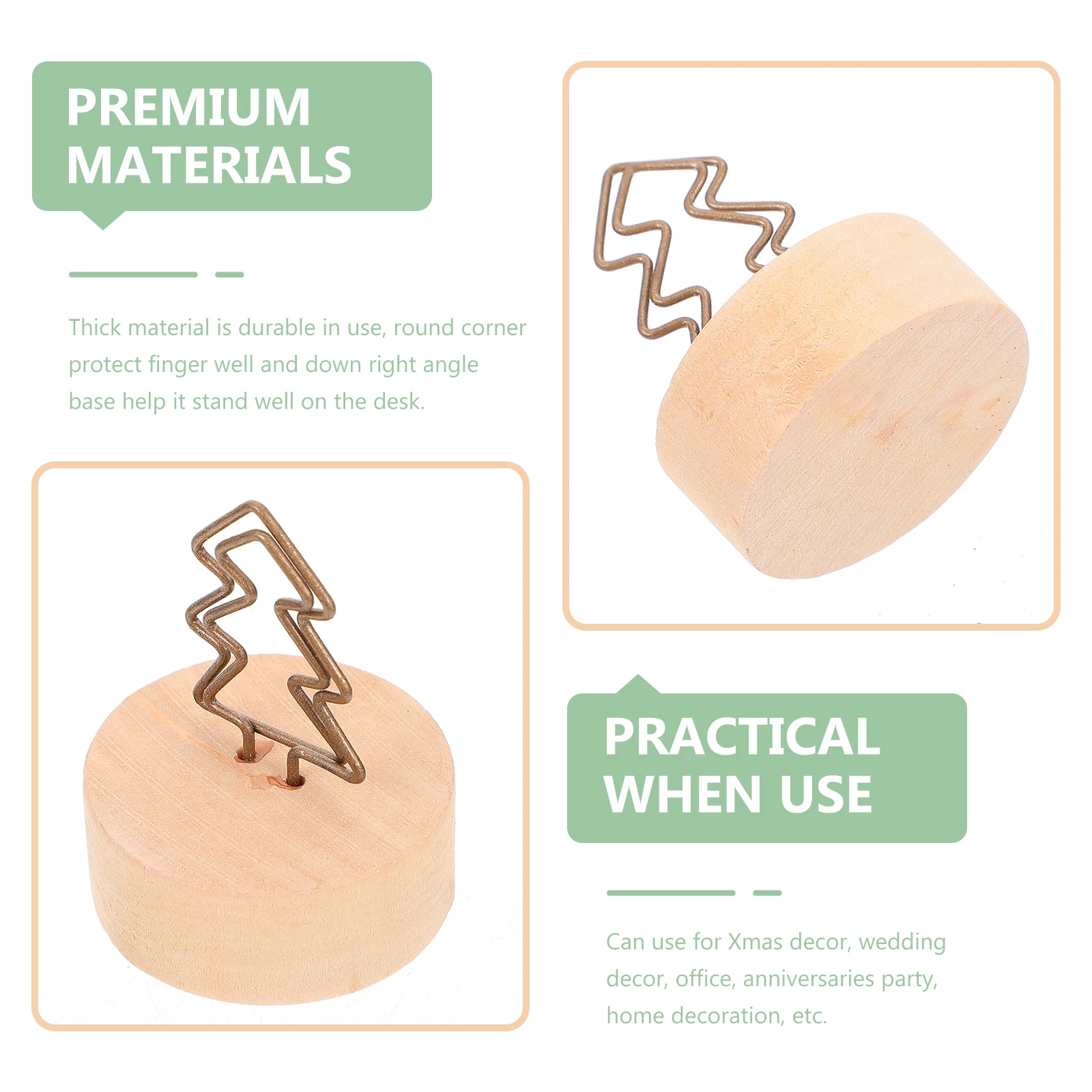 

10PCS Wooden Business Card Holder Mini Photo Clip Tabletop Note Holder Steady Desk Accessories HomeDecoration